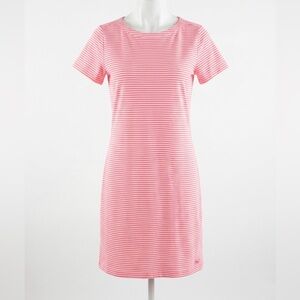 Vineyard Vines Sankaty Stripe Short Sleeve Dress in Neon Rosa